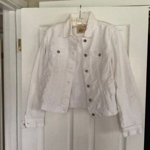 Limited Edition Gap White 98% Cotton Button Down Denim Jean Jacket Size M